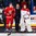 BUFFALO, NEW YORK - JANUARY 4: Belarus' Maxim Sushko #24 and Denmark's Kasper Krog #31 are recognized as players of the game during the relegation round of the 2018 IIHF World Junior Championship. (Photo by Andrea Cardin/HHOF-IIHF Images)

